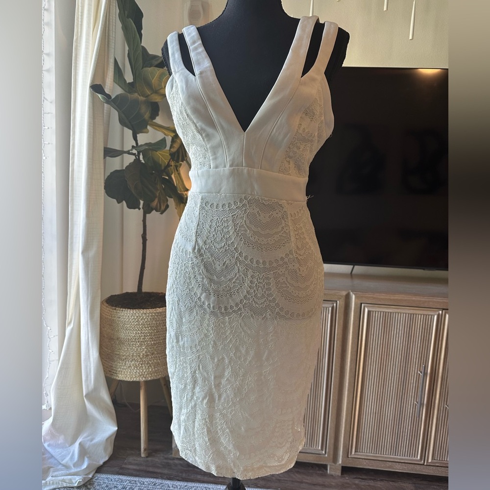 Charlotte Russe - white lace bodycon dress